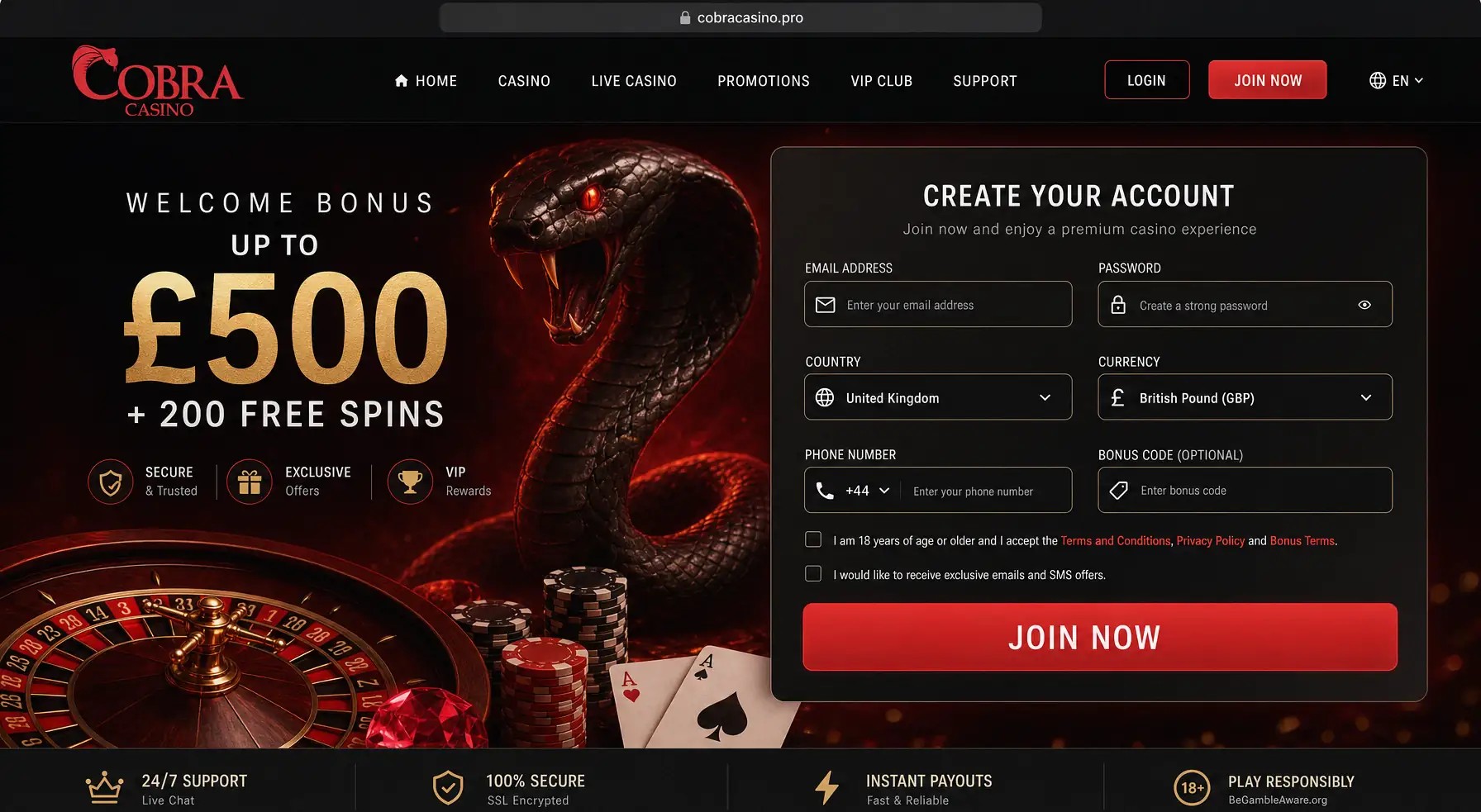 Mobile app download promo for LalaBet Casino with App Store and Google Play badges, localized for UK.
